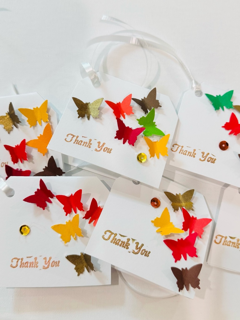 7Autumn Butterfly thank you card tags
